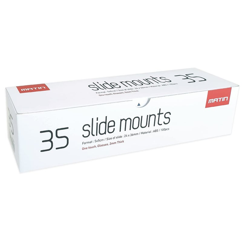 Matin 35mm Slide Mounts 100 Pieces - Glassless White - Image 1